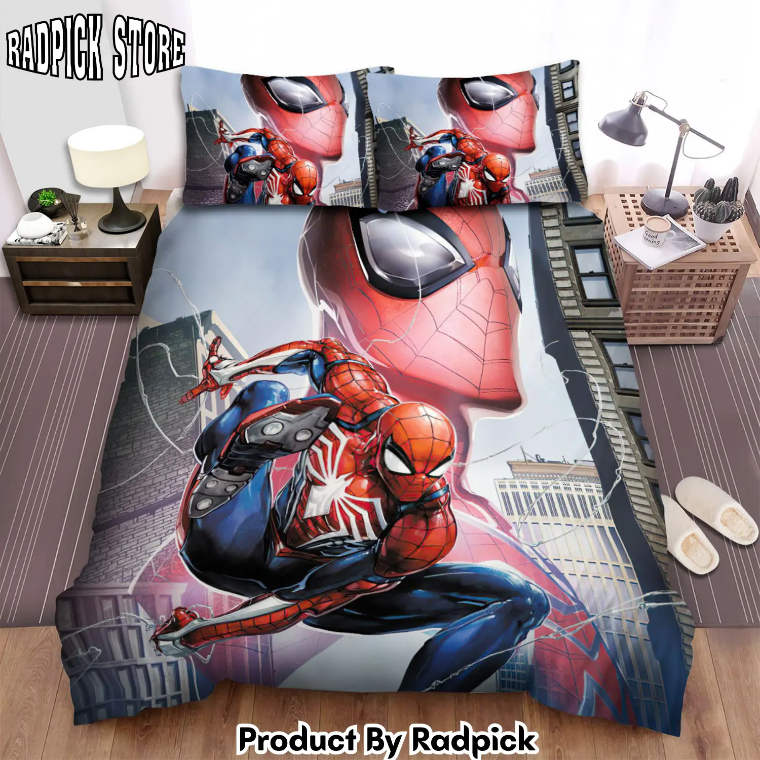 Radpick spiderman game in the city bed sheets spread comforter duvet cover bedding sets rp3272088